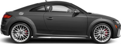 Sleek car side view with large alloy wheels and sporty aerodynamic design