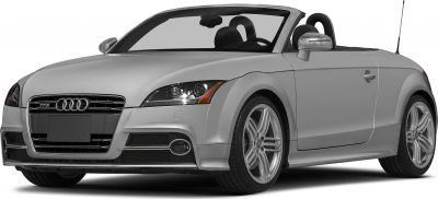 Front angle of sporty convertible with distinctive grille and headlights