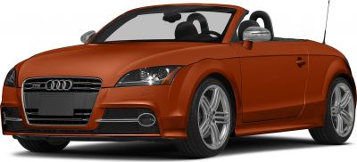 Front view of a sporty convertible with silver rims and detailed headlights