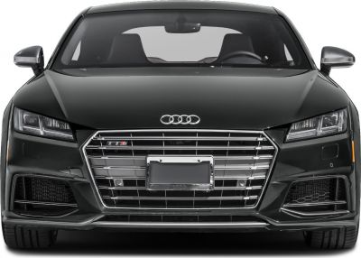 Front grille and LED headlights of a modern coupe