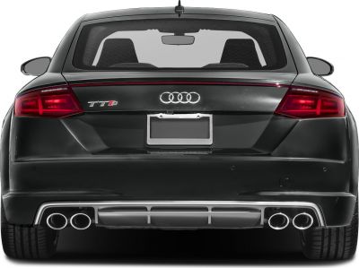 Sporty hatchback rear with quad exhausts and LED taillights