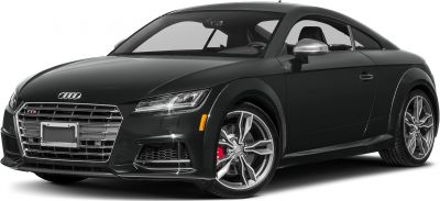 Front-side view of sporty coupe with LED headlights and multi-spoke alloy wheels