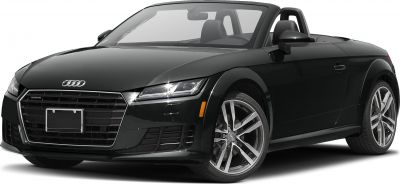 Convertible front view with LED headlights and alloy wheels