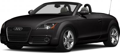 Front convertible view with headlights and alloy wheels