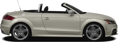Side view of a convertible roadster with alloy wheels and open roof