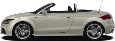 Convertible roadster with open roof and sporty alloy wheels side profile