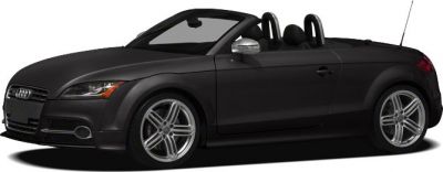 Black convertible roadster with aerodynamic body and silver rims.