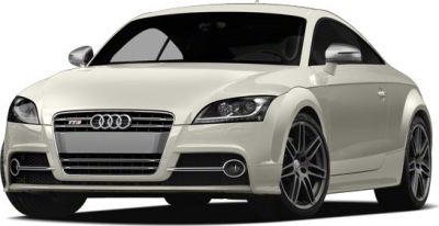 Sporty coupe front and side view with distinctive headlights and alloy wheels