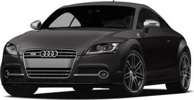 Front view of sporty coupe with distinctive grille and alloy wheels