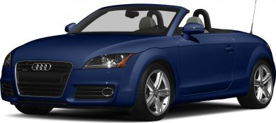 Blue convertible roadster with distinctive front grille and headlights