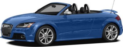 Blue convertible sports car side view with open roof and alloy wheels