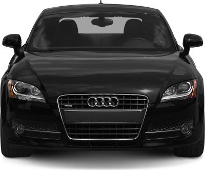 Front view showing grille, headlights, and sleek sporty design