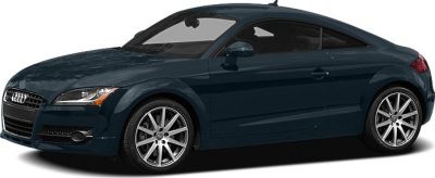 Side profile with alloy wheels of a sleek two-door hatchback