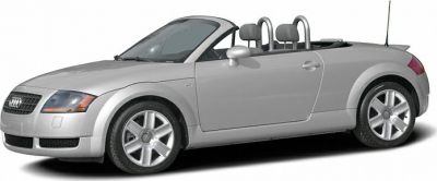 Silver convertible sports coupe with alloy wheels and two seats