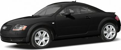 Side profile of black coupe with sporty alloy wheels