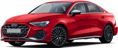 Front grille and stylish alloy wheels of a red sportback car