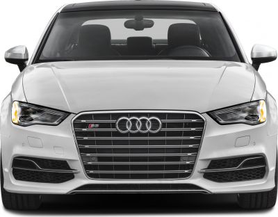 Front grille and headlight design of a sporty sedan