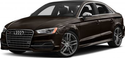 Front view of sedan with LED headlights and alloy wheels