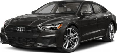Front dynamic design and alloy wheels of modern sleek luxury sedan