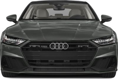 Front view with grille and LED headlights