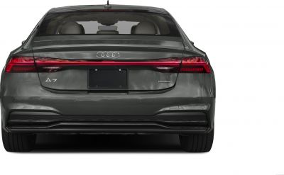 Rear view with LED taillight strip and Audi quattro emblem