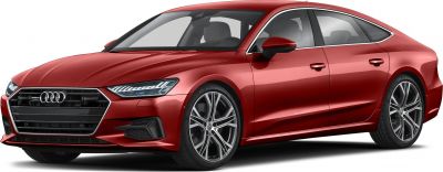 Red luxury sedan with LED headlights and stylish alloy wheels