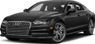 Front and side view with LED headlights and chrome grille