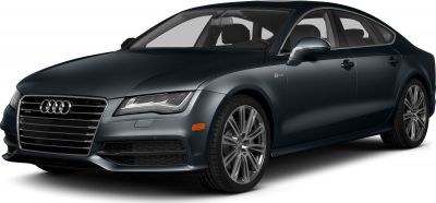 Audi A7 front grille and angular LED headlights