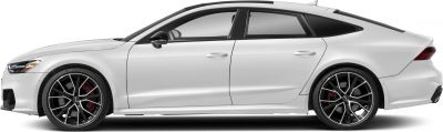 Sleek side profile with black alloy wheels and tinted windows