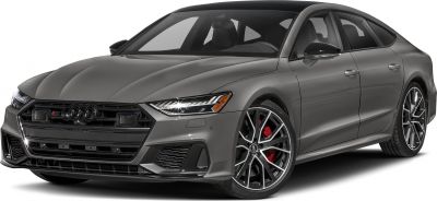 Front view with LED headlights and distinctive alloy wheels with red brake calipers
