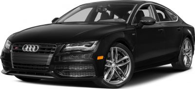Black luxury sedan with LED headlights and sporty alloy wheels