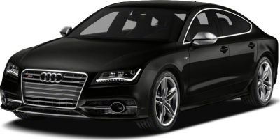 Black luxury sportback with LED headlights and alloy wheels, front angle