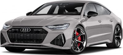 Aggressive honeycomb grille, LED headlights, and large alloy wheels with red brake calipers