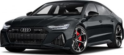 Aggressive front grille and red brake calipers on a sleek sportback profile