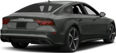 Rear side view with LED taillights and dual exhaust of a luxury performance sedan.