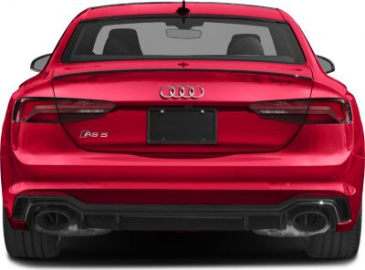 Rear view with distinctive tail lights and dual exhaust outlets