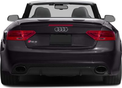 Rear view of convertible with dual exhausts and distinct taillights
