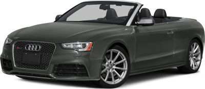 Convertible front view with distinctive grille and LED headlights