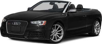 Black convertible with Audi honeycomb grille and silver alloy wheels