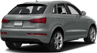 Rear view of compact SUV with LED tail lights and dual exhaust