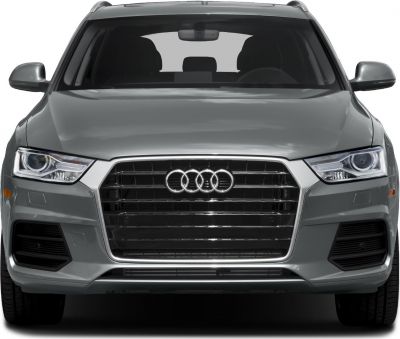 Front view with grille, headlights, and side mirrors