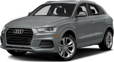 Front side view with LED headlights, hexagonal grille, alloy wheels
