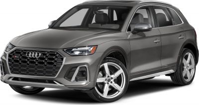 Front and side view with hexagonal grille and LED headlights