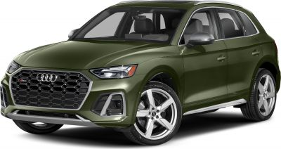 Hexagonal honeycomb grille and sleek LED headlights on SUV front