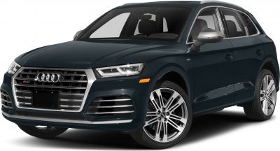 Front grille and alloy wheels of SUV with LED headlights