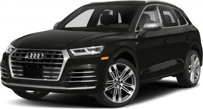 Audi SUV front angled view with LED headlights and stylish alloy wheels