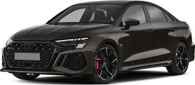 Aggressive honeycomb front grille and sporty black alloy wheels with red brake calipers