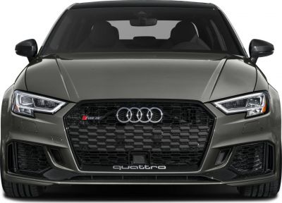 Front honeycomb grille and LED headlights with quattro badge