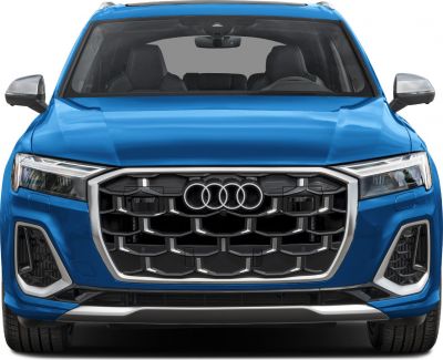 Front view with distinctive grille and LED headlights