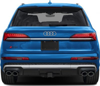 Blue SUV rear with quad exhaust and LED tail lights